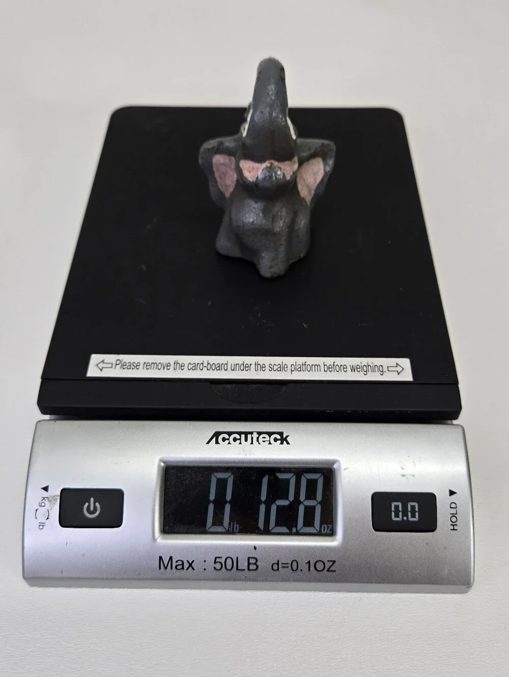 VTG Cast Iron Elephant Bottle Opener‎ Figural Paperweight Trunk Up Pink Mouth #1